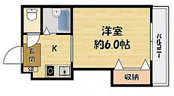 スタジオM 1Kの間取図画像