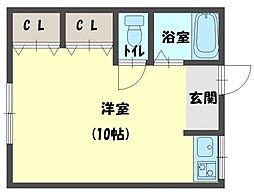 ハイツラポール ワンルームの間取図画像