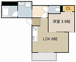 S Apt.門真城垣町 1階1LDKの間取り