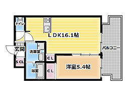 La Douceur門真 7階1LDKの間取り