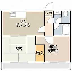 ケイプラザ金田 5階2DKの間取り