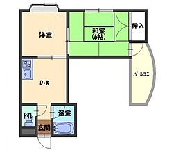 メゾン南町 2DKの間取図画像