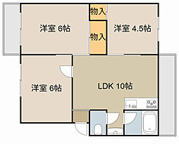 神田ハイツ 3LDKの間取図画像