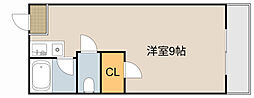 コーポタカハシA棟 ワンルームの間取図画像