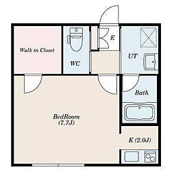 M’ｓ 2階1Kの間取り