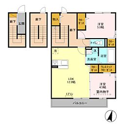 Bogor Residence 3階2LDKの間取り