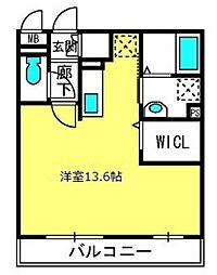 Ｉ．ヴィレッジ　ＥＡＳＴ 1階ワンルームの間取り