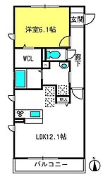 Lobellia TOROI 1階1LDKの間取り