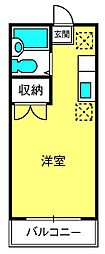 エステートピアきさらぎ 2階ワンルームの間取り