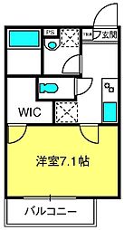 カレント大和田 1階1Kの間取り