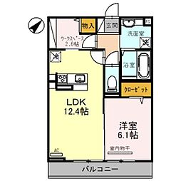 ARTEMIS 2階1LDKの間取り
