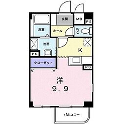 ラフィネ志久 ワンルームの間取図画像