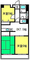 日建シェトワNo.2 3DKの間取図画像