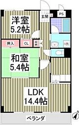 オーチャード 2LDKの間取図画像