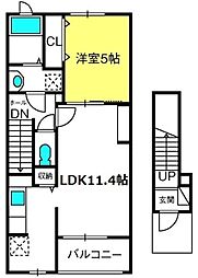 サニーグレイス 1LDKの間取図画像