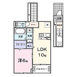 メゾン・リュエルアルファ 1LDKの間取図画像