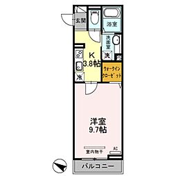 第10グリーンハイツ 1Kの間取図画像