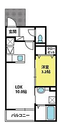 ヴェルデ令和 1LDKの間取図画像