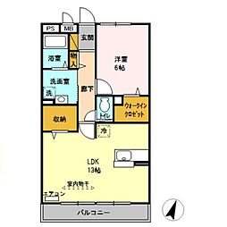 リビングゲートシティ1 1LDKの間取図画像