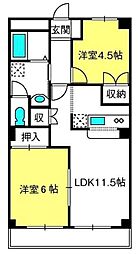 ロイヤルヒルズ 2LDKの間取図画像
