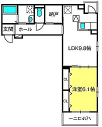 メゾン・ド・ソレイユ 1LDKの間取図画像