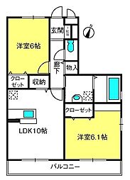 リビングゲートシティ2 2LDKの間取図画像