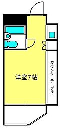 リバティー大宮 ワンルームの間取図画像