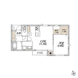 グラン・リビエール 1LDKの間取図画像