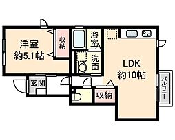 ベルロータス2 1LDKの間取図画像
