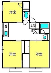 シティハイムサカエD 3DKの間取図画像