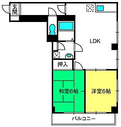 勝田ビル 2LDKの間取図画像