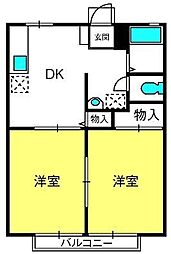プライムHouse 2DKの間取図画像