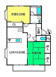 ベルメナージュ・M 2LDKの間取図画像