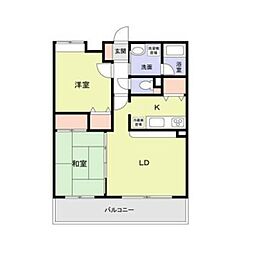 キングホームズ2番館A号棟 2LDKの間取図画像