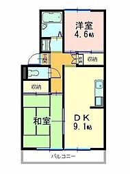 ファミリーハイツ 2DKの間取図画像