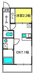 ALBA岩槻本町 1DKの間取図画像