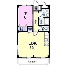 レジデンスK 1LDKの間取図画像