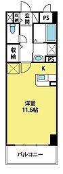 カスタナール ワンルームの間取図画像