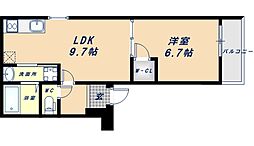 フジパレス弥刀駅東 2階1LDKの間取り