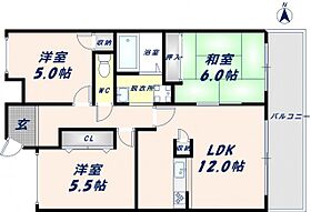 ガーデンシティ長田 601 ｜ 大阪府東大阪市新家中町（賃貸マンション3LDK・6階・65.00㎡） その2