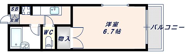 リバービレッジ大今里 ｜大阪府大阪市東成区大今里南5丁目(賃貸アパート1K・2階・22.56㎡)の写真 その2