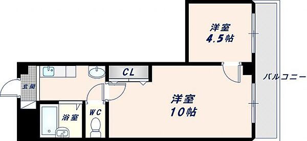 オリエンタル楠根 ｜大阪府東大阪市楠根2丁目(賃貸マンション2K・3階・30.00㎡)の写真 その2