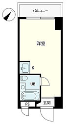 トップ・ルーム横浜 ワンルームの間取り