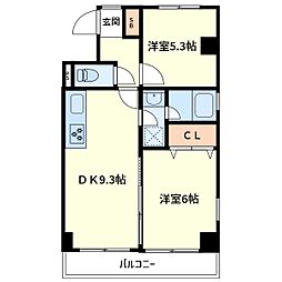 サンピア浮間舟渡 2DKの間取図画像