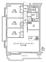 川口原町第2ローヤルコーポ 3LDKの間取図画像