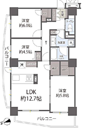 ライオンズタワー赤羽 3LDKの間取図画像