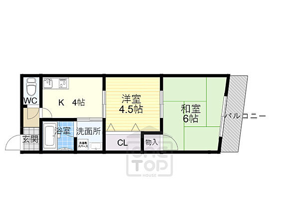 ウノハイツ ｜大阪府大阪市旭区中宮１丁目(賃貸マンション2K・4階・35.00㎡)の写真 その2