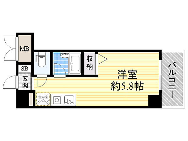 クレール東天満 ｜大阪府大阪市北区天満橋１丁目(賃貸マンション1R・4階・21.75㎡)の写真 その2