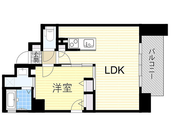 ベルフェリーク天満橋 1504｜大阪府大阪市北区天満２丁目(賃貸マンション1LDK・15階・42.15㎡)の写真 その2