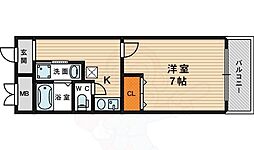 IF都島 7階1Kの間取り